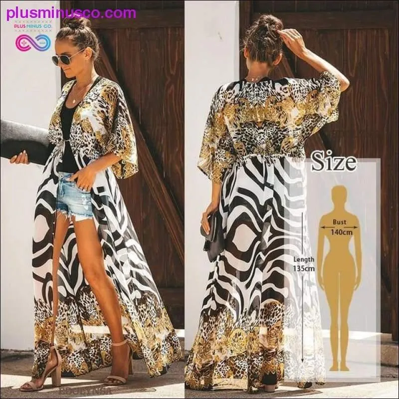 2020 Multicolored Bohemian Floral Printed Long Kimono