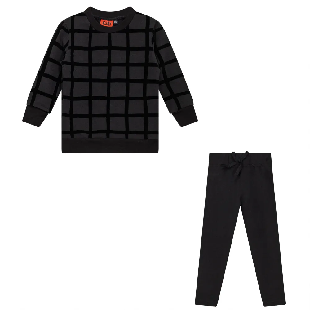 365 Black Square Flocking Pajamas