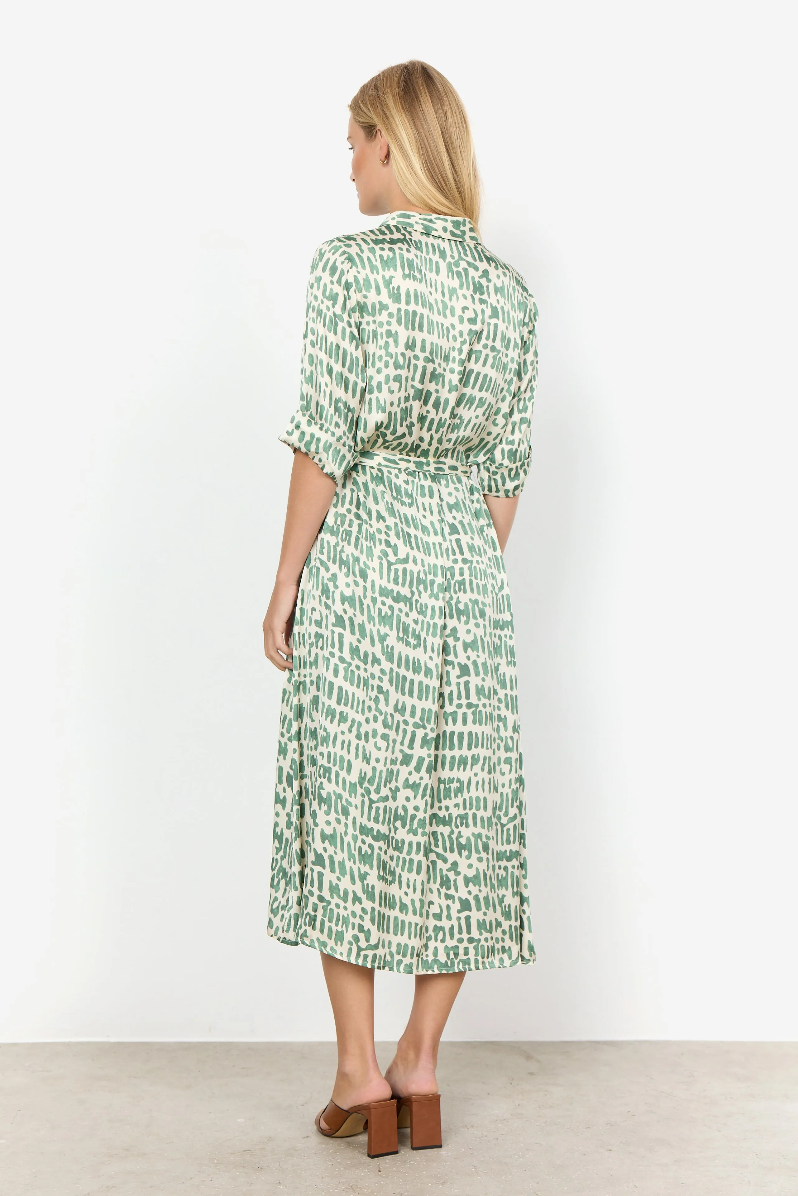 40662~ Emmalou Green Silk Dress - Soya Concept