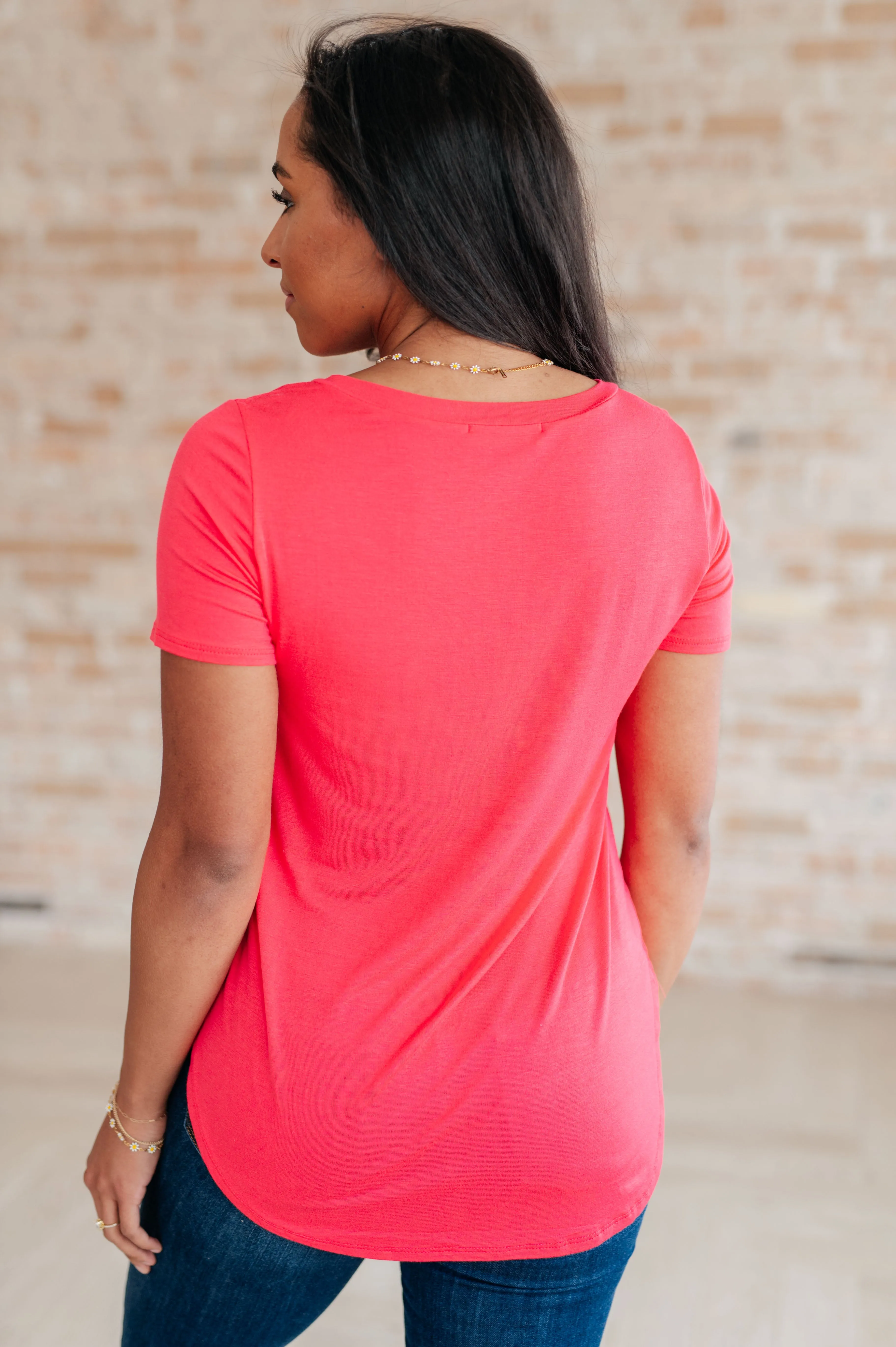 Back to the Basics Top in Hot Coral