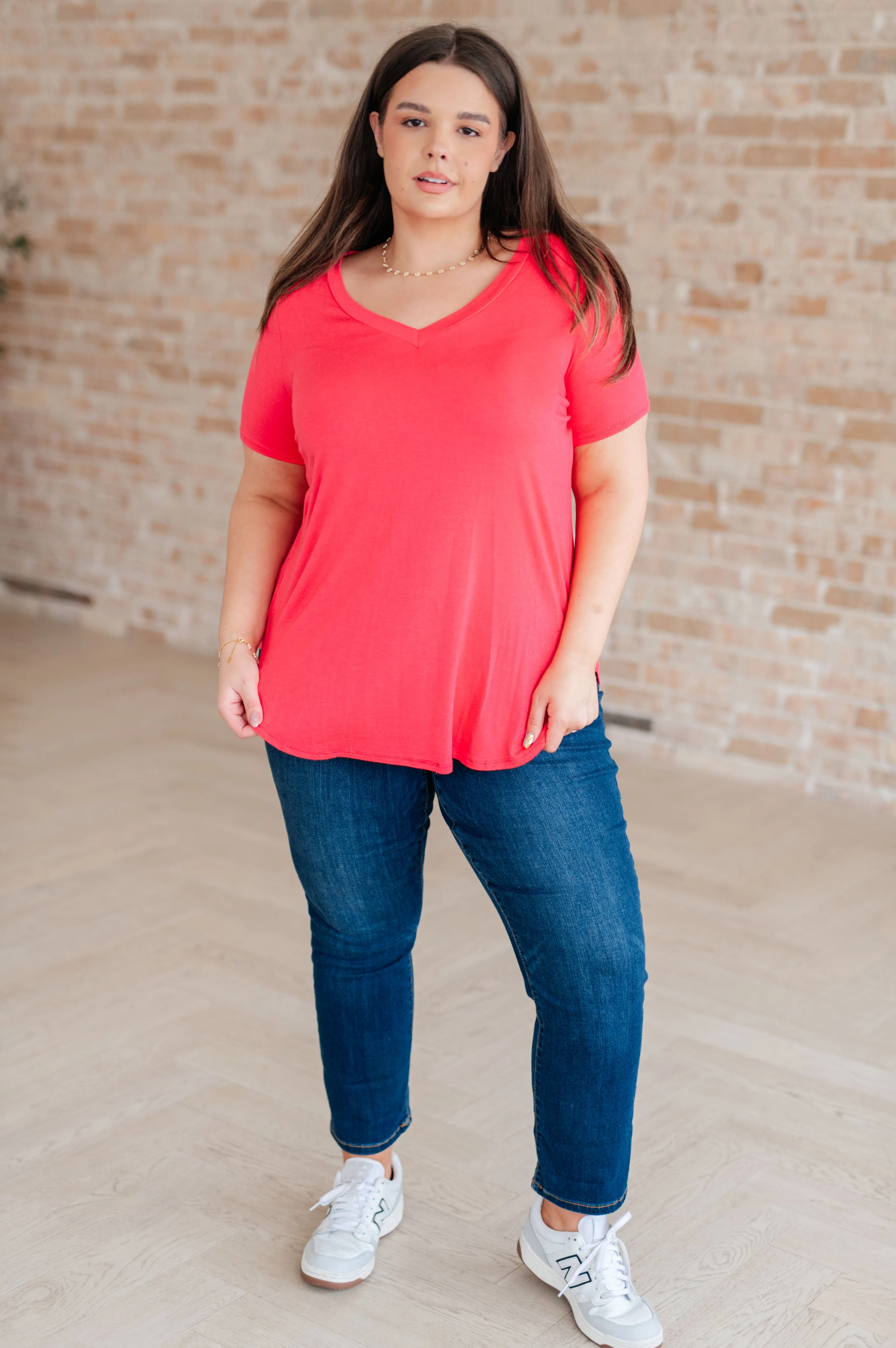 Back to the Basics Top in Hot Coral