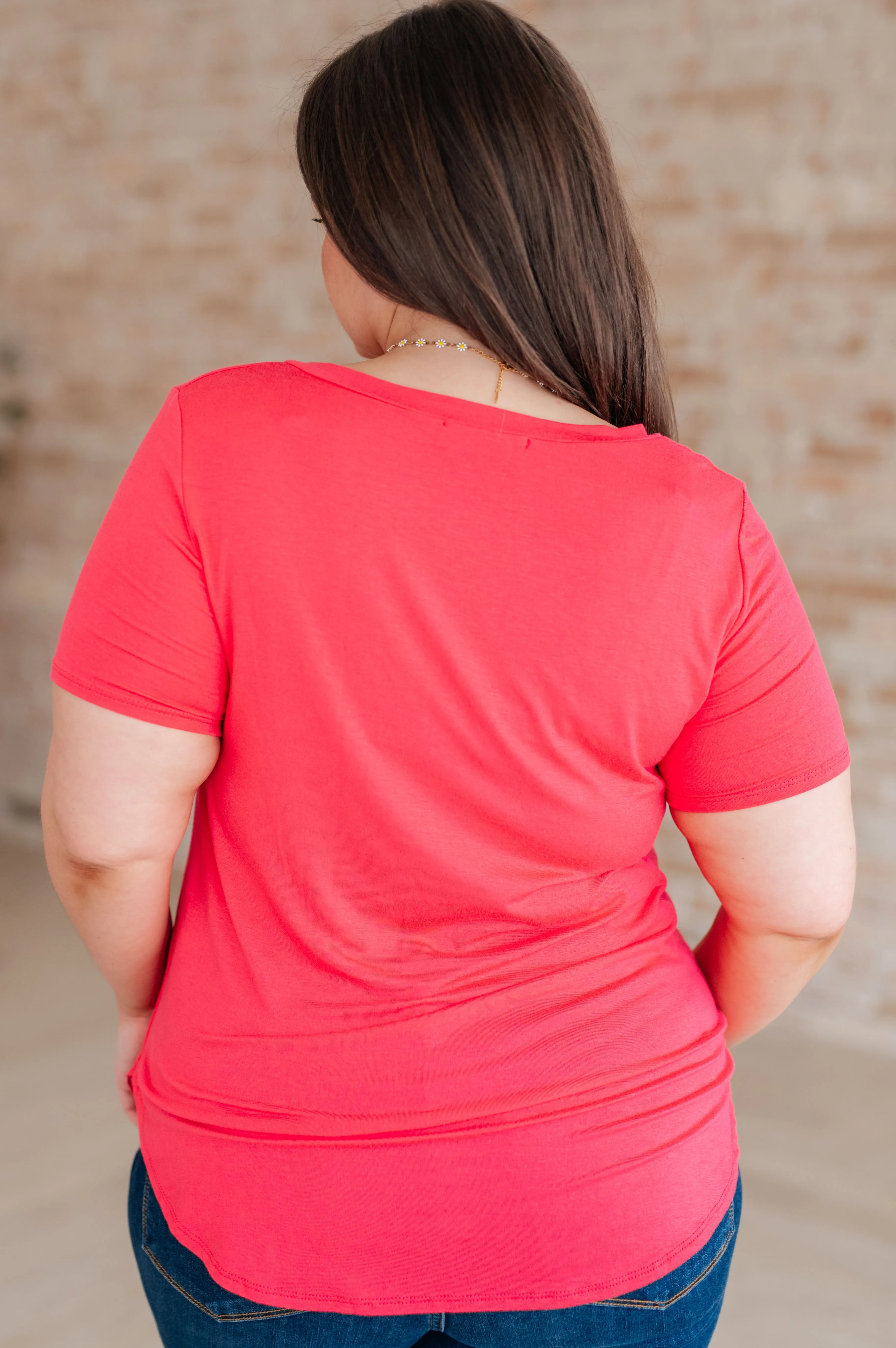 Back to the Basics Top in Hot Coral