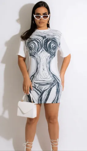 Body Art Tshirt Mini Dress