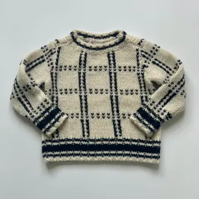 Bonpoint Black And Cream Alpaca/ Wool Mix Jumper: 4 Years