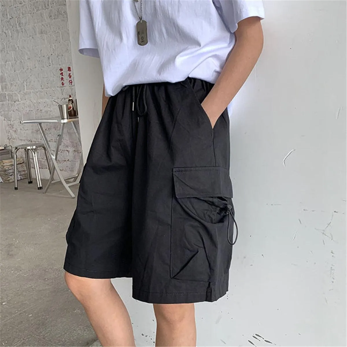 Cargo Gothic Funny Loose Solid Shorts