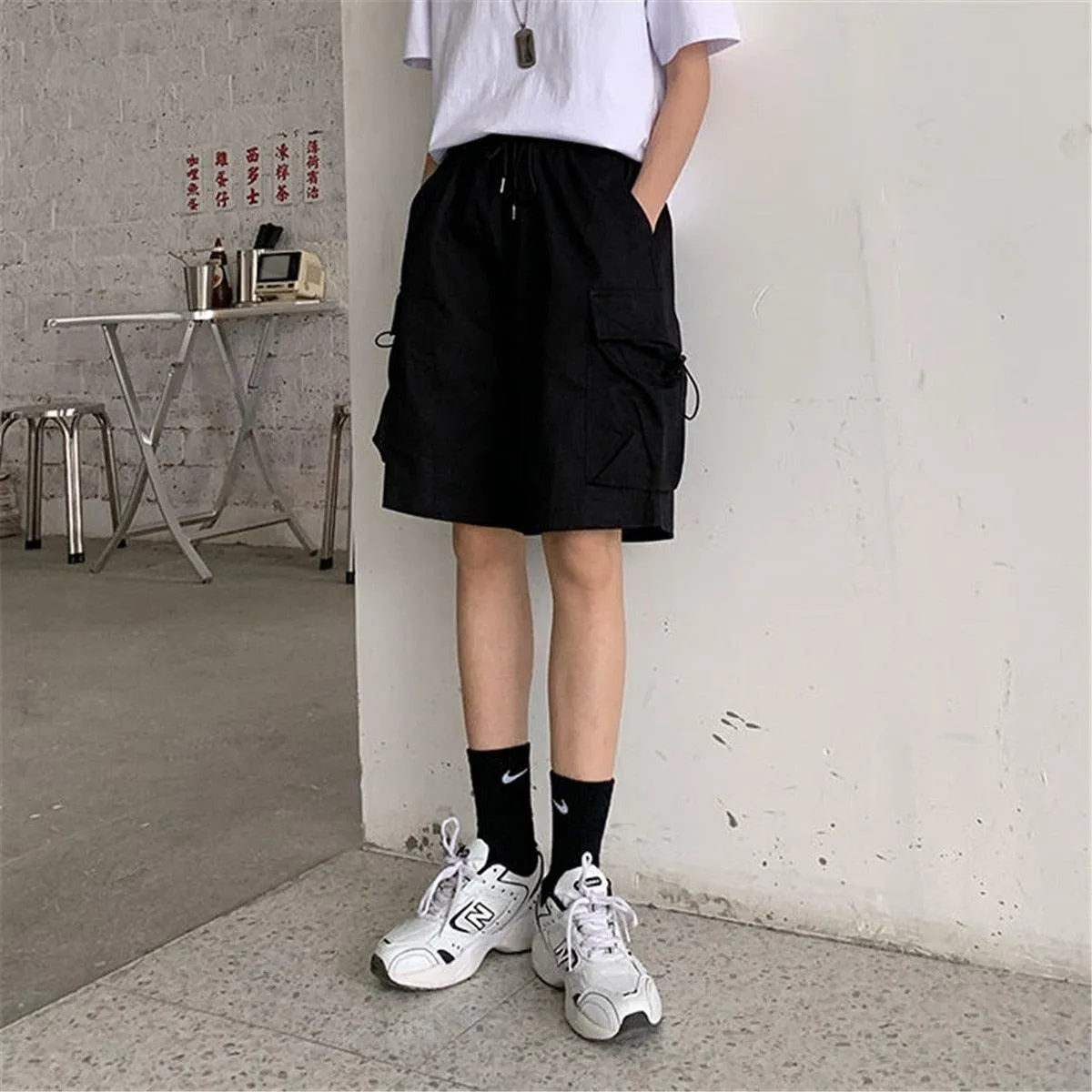 Cargo Gothic Funny Loose Solid Shorts