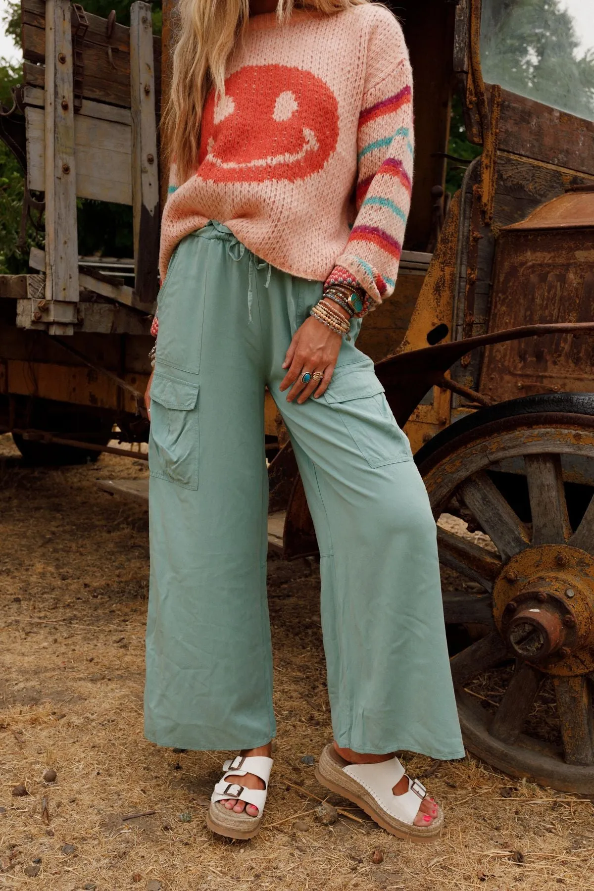 Caspian Wide Leg Pants - Teal