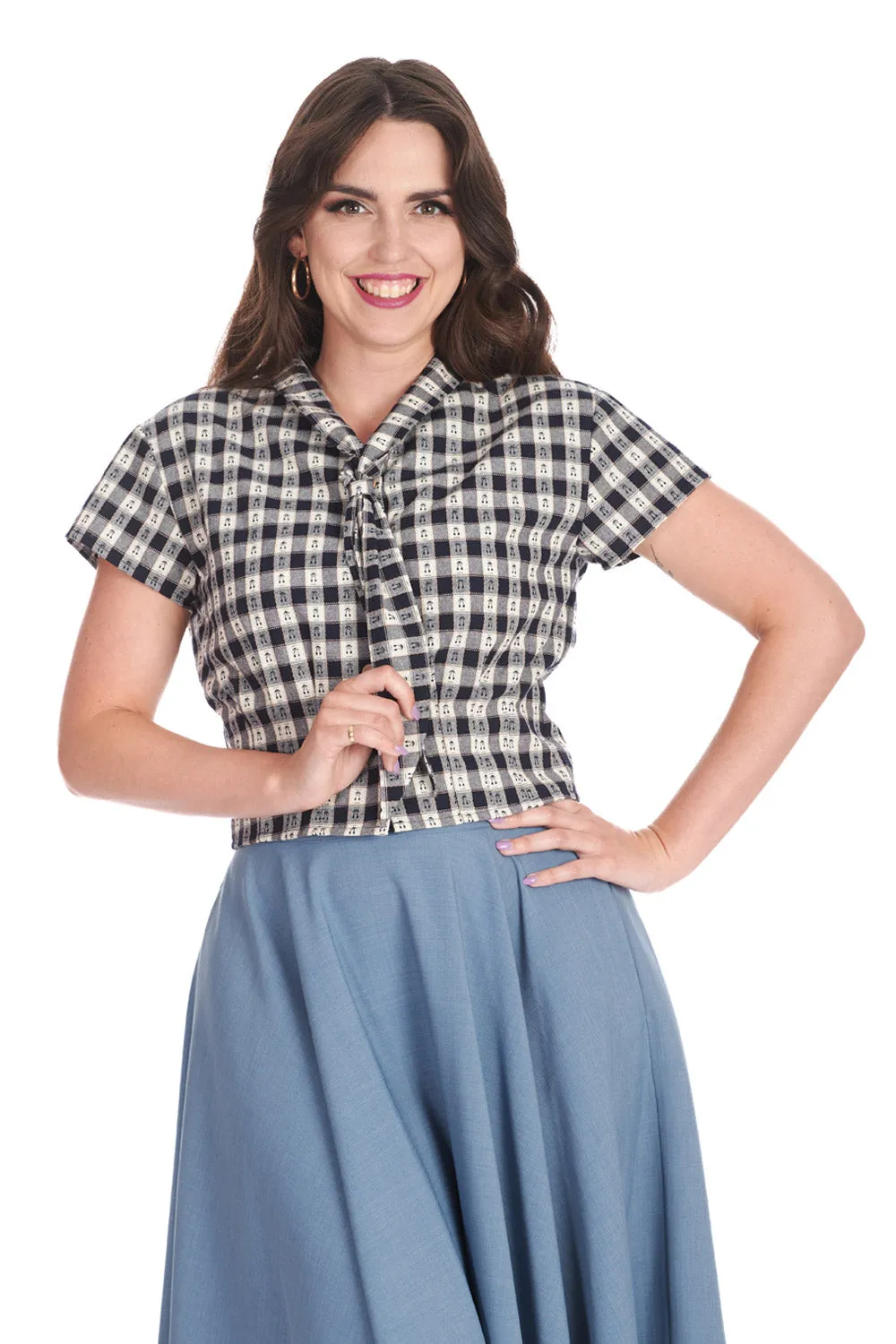 CHERRY CHECK BLOUSE