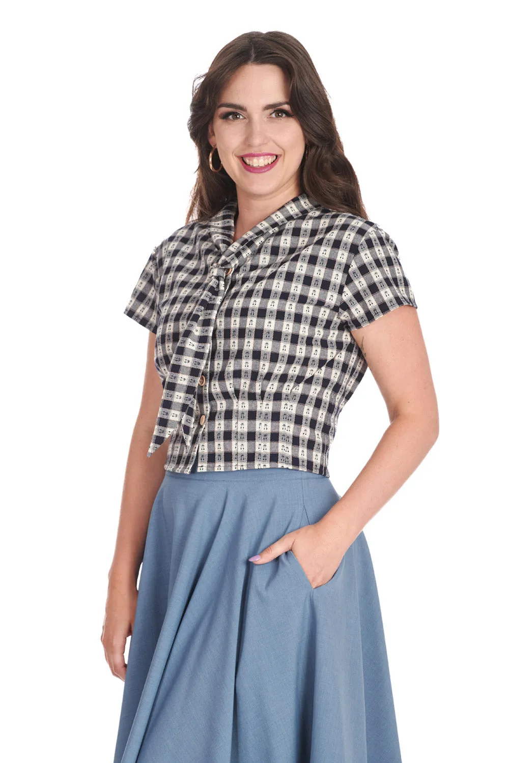 CHERRY CHECK BLOUSE