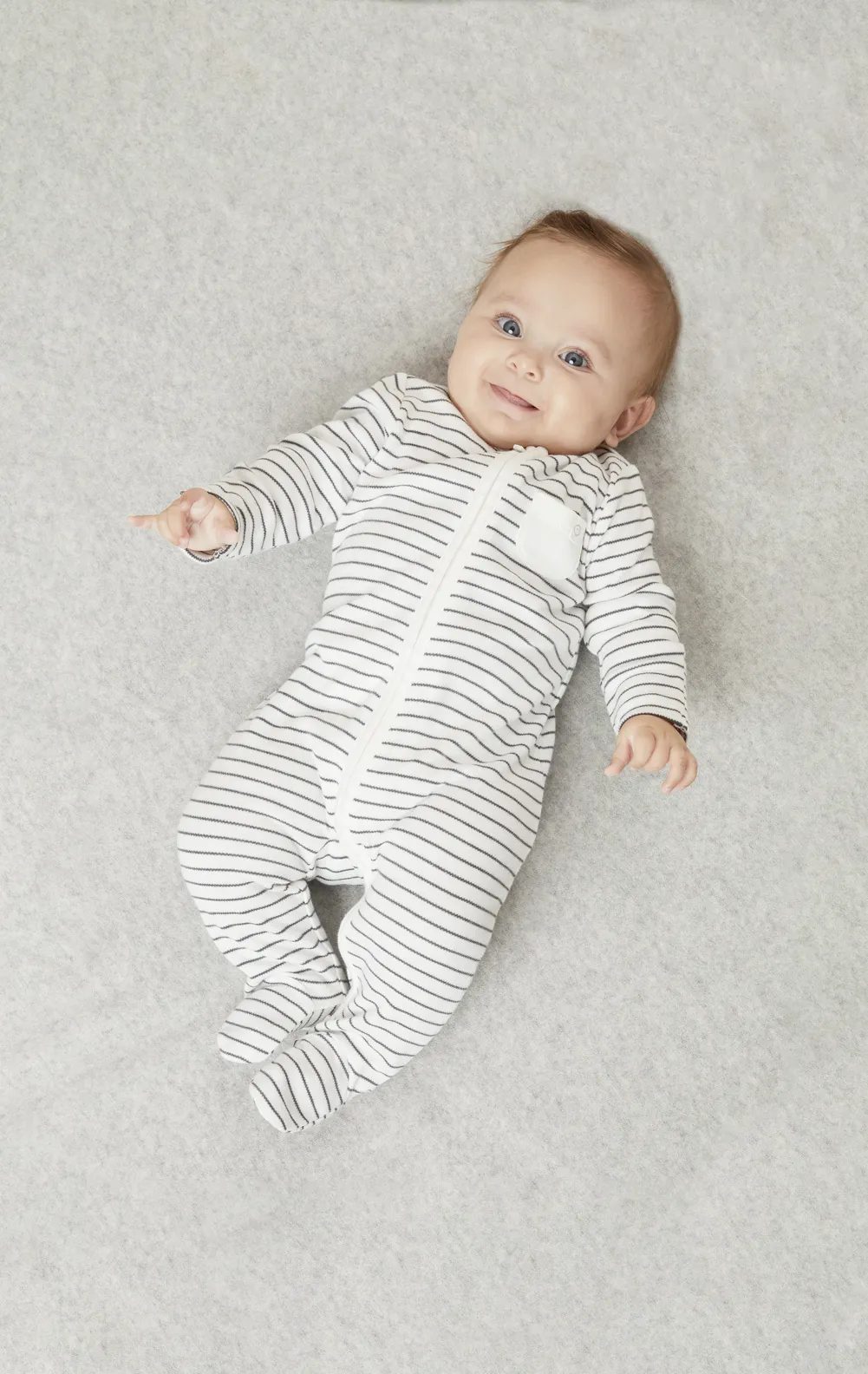 Clever Zip Pajamas - Grey Stripe