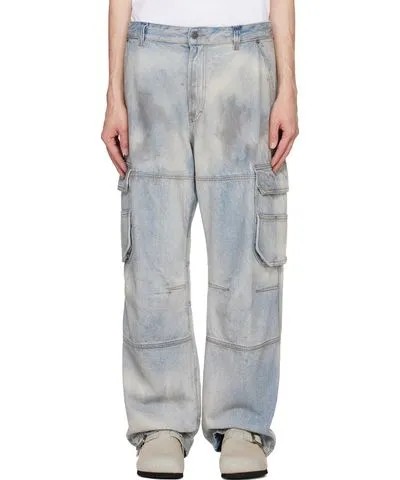 Diesel Blue D-Fish Denim Cargo Pants