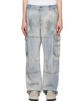 Diesel Blue D-Fish Denim Cargo Pants