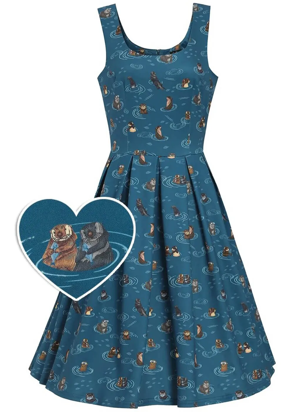 Dolly & Dotty Amanda Otter Family 50's Swing Dress in Blue