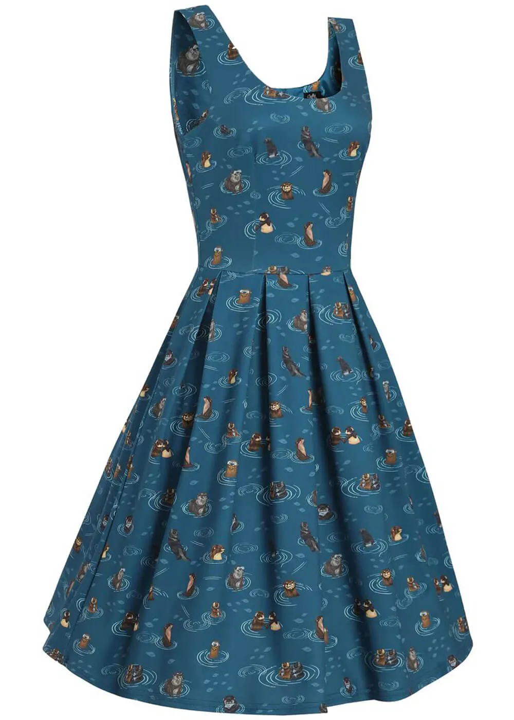 Dolly & Dotty Amanda Otter Family 50's Swing Dress in Blue