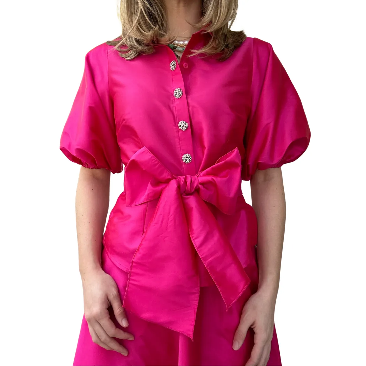 Emily Shalant Silk Button Blouse - (three colors)