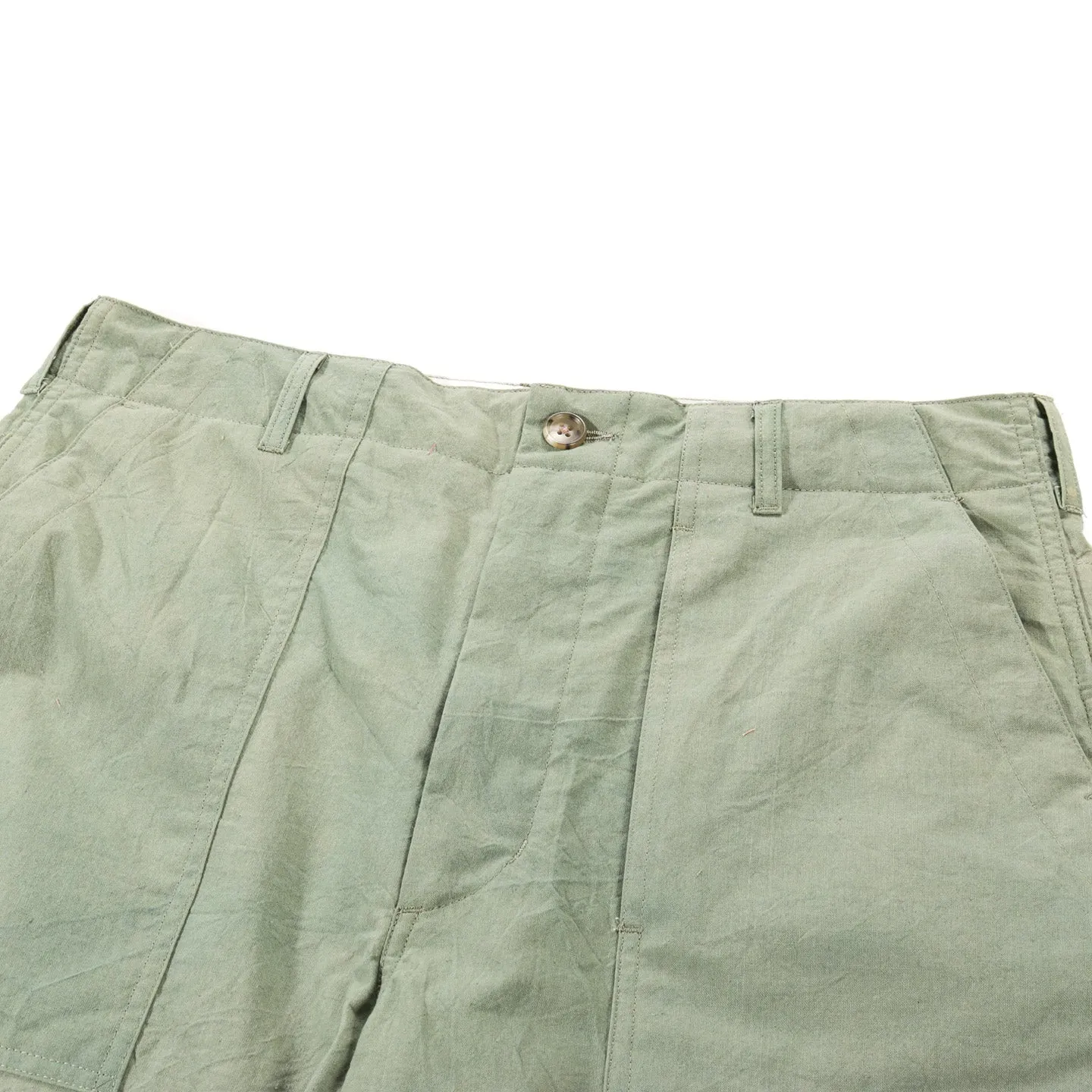 ENGINEERED GARMENTS FATIGUE SHORT OLIVE COTTON SHEETING