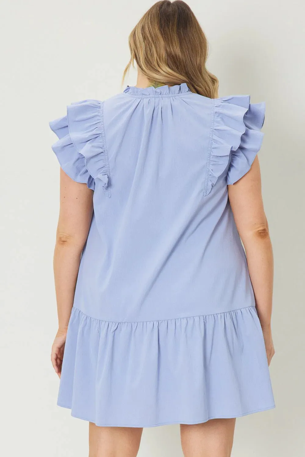 Entro Front Tie Ruffle Dress