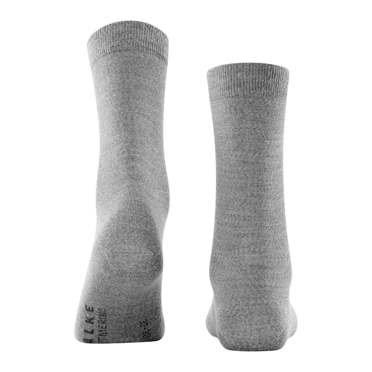 FALKE Soft Merino Crew Length Socks Light Grey Mel - Light Grey