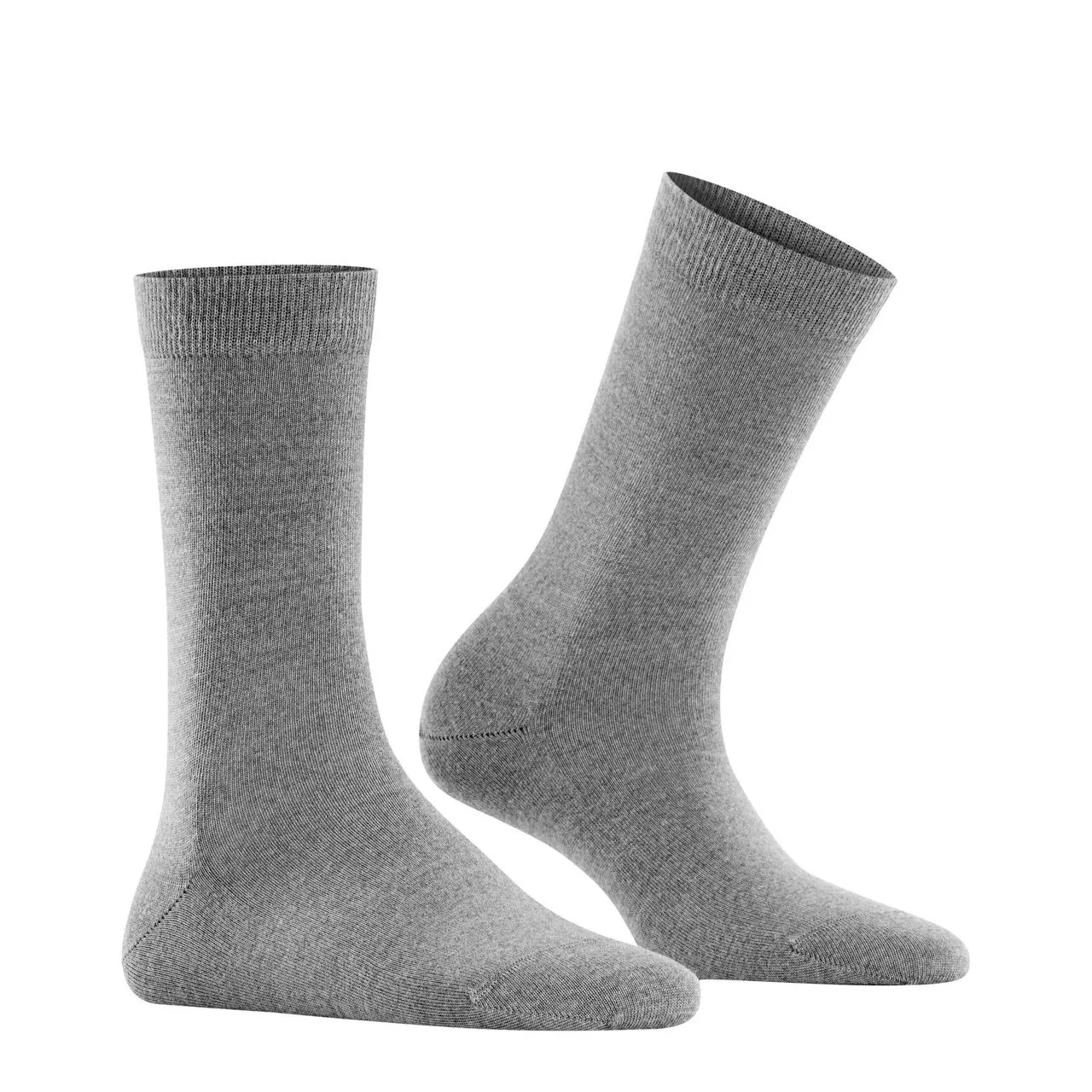 FALKE Soft Merino Crew Length Socks Light Grey Mel - Light Grey