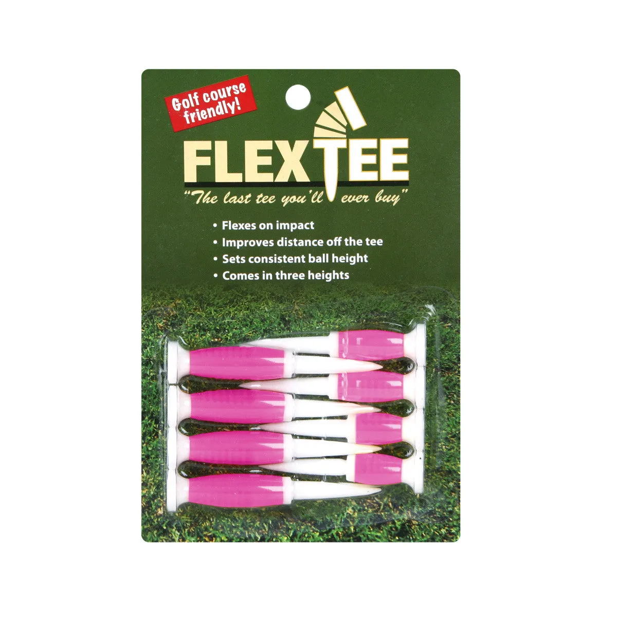 FlexTee Flexible Golf Tees - 8 Pack - Multi Heights