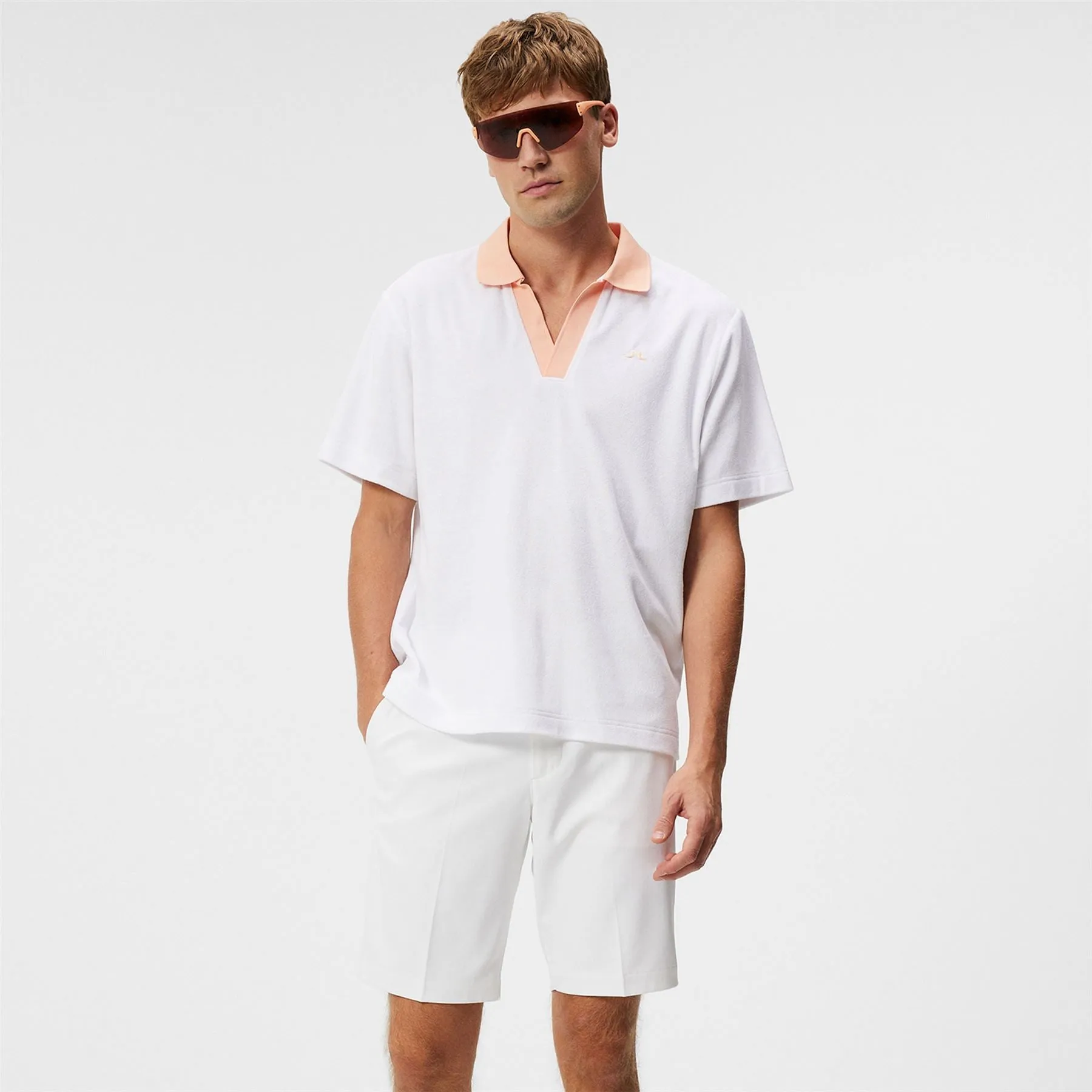 Gavin Pro Terry Relaxed Fit Polo White - W23