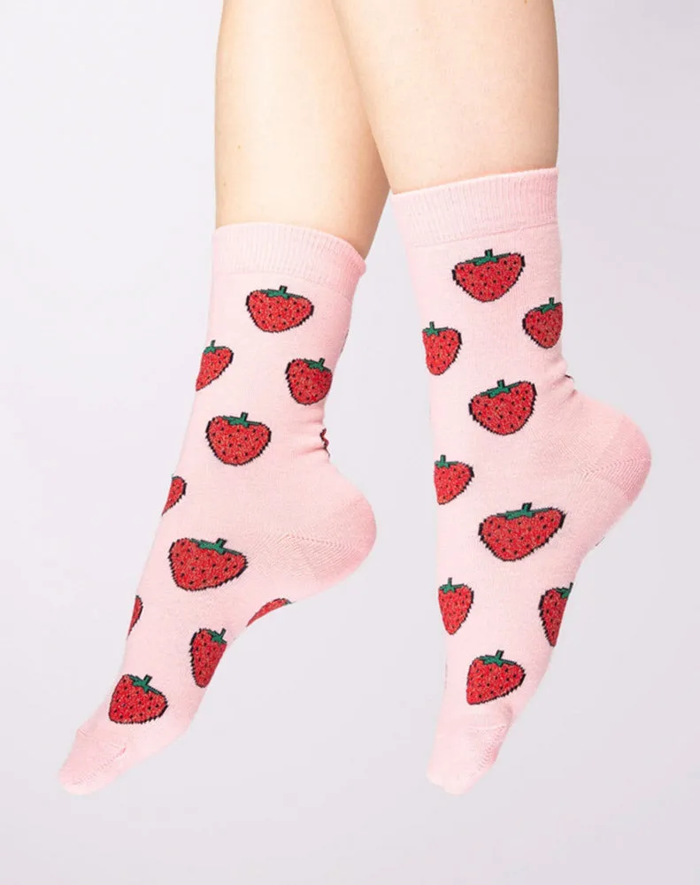 GLITTERY STRAWBERRY SOCKS