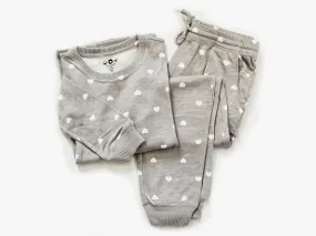 Gray Hearts Pajamas