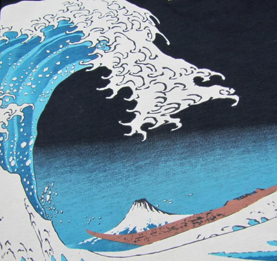 Great wave off Kanagawa Embroidery T-Shirt