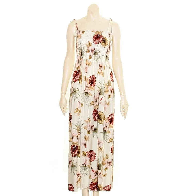 Hawaiian Floral Long Smock Dress