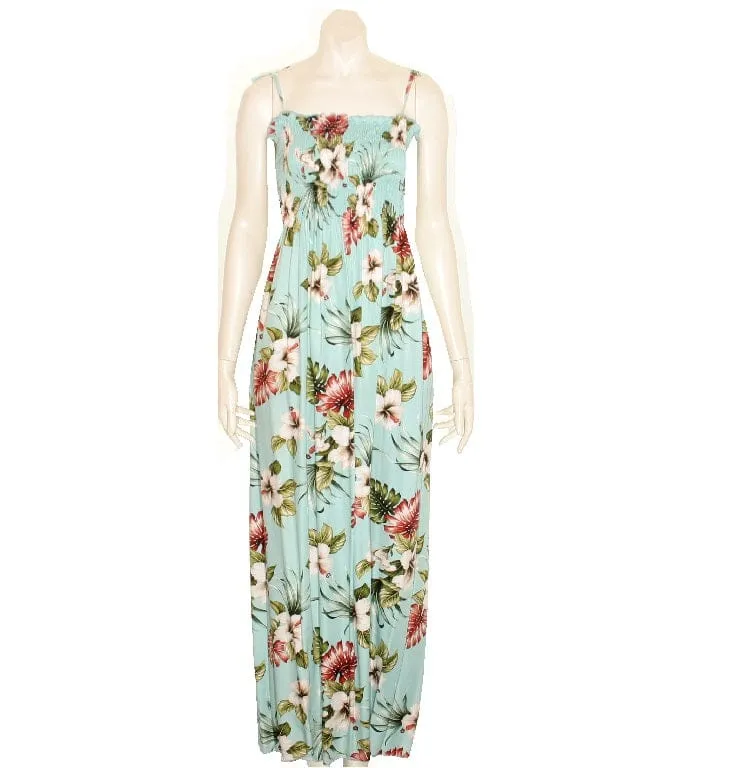 Hawaiian Floral Long Smock Dress