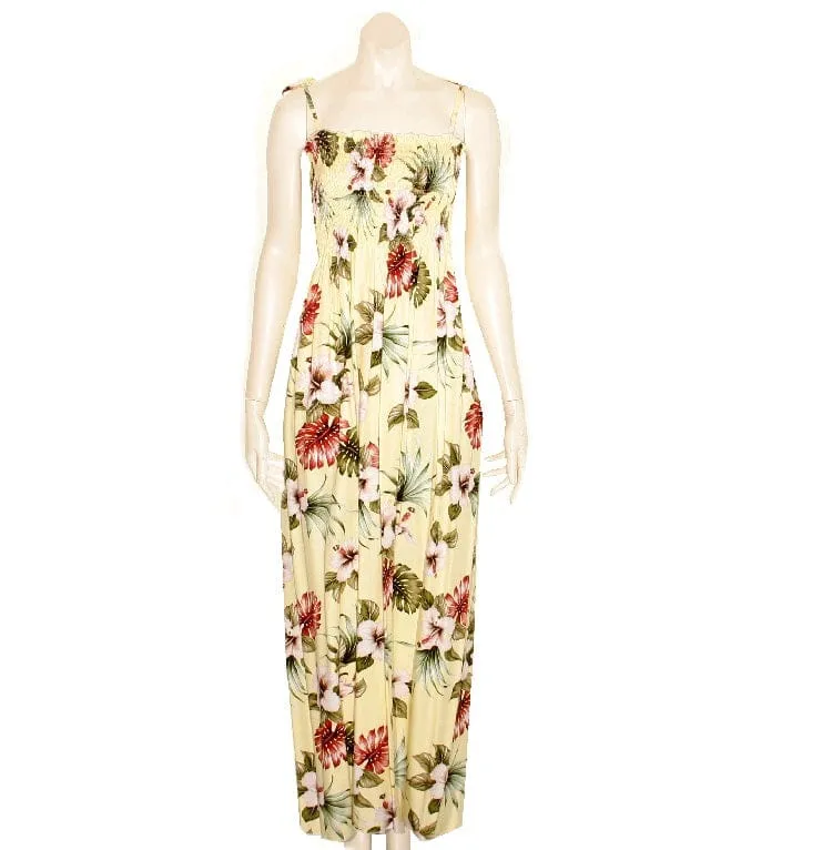 Hawaiian Floral Long Smock Dress