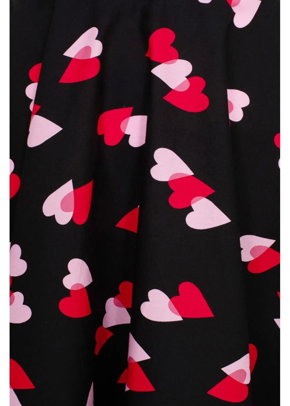 Hell Bunny Confetti Hearts 50's Swing Skirt Black