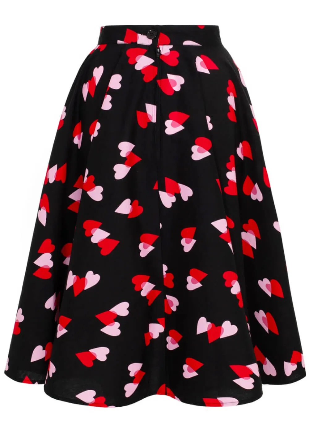 Hell Bunny Confetti Hearts 50's Swing Skirt Black