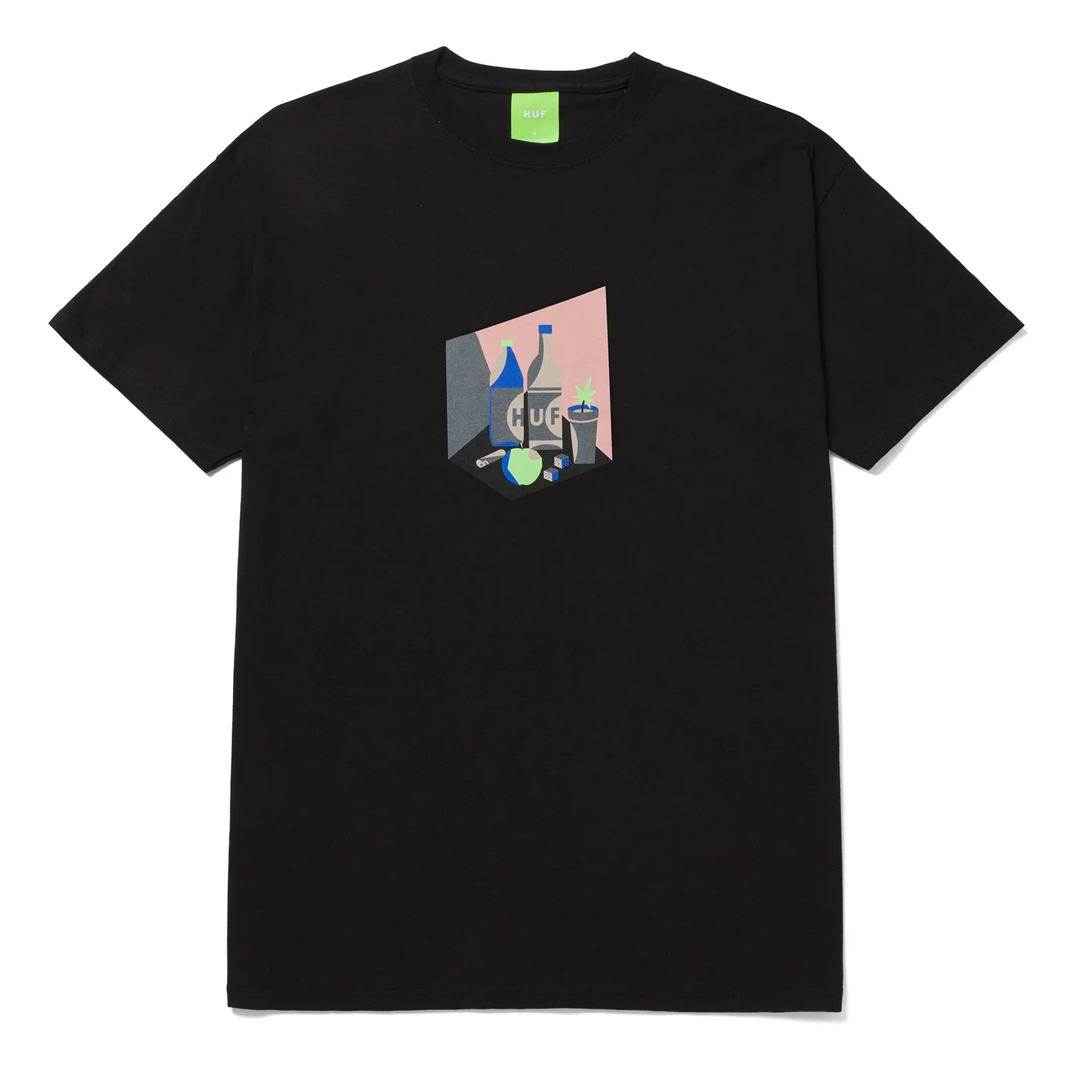 HUF T-SHIRT STILL LIFE NUMBER 420 SS BLACK