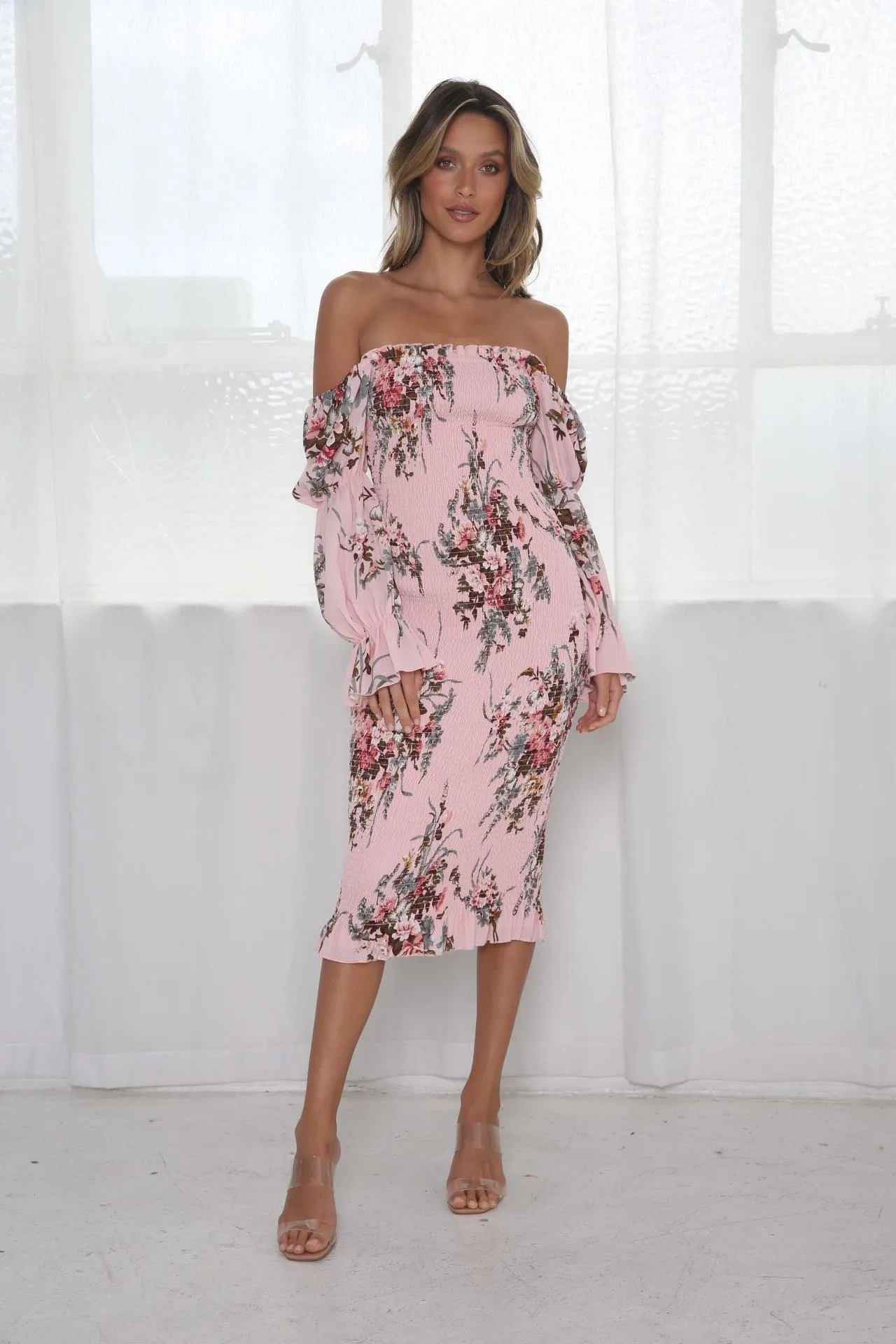 Imogen Long Sleeve Dress - Pink Floral