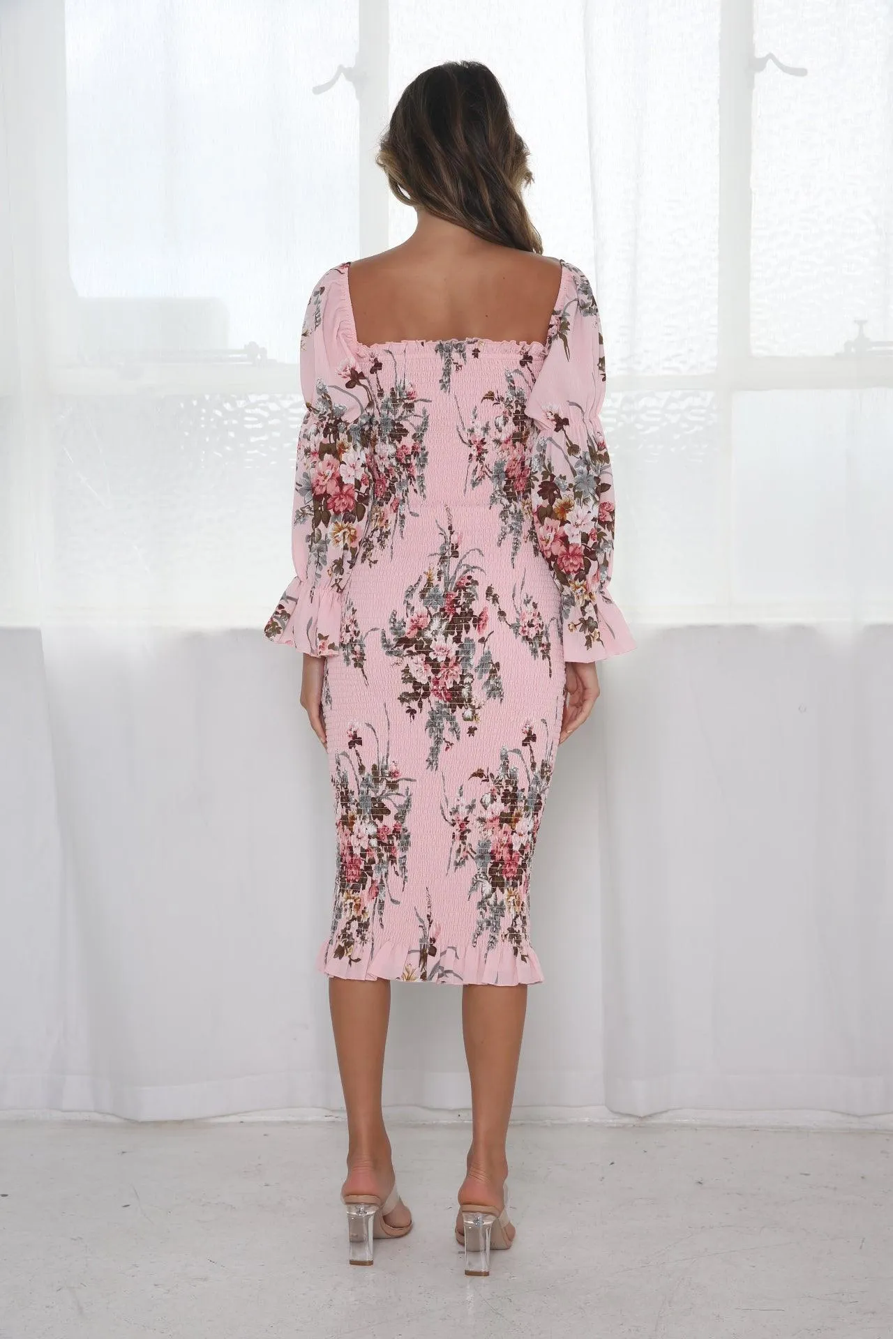 Imogen Long Sleeve Dress - Pink Floral