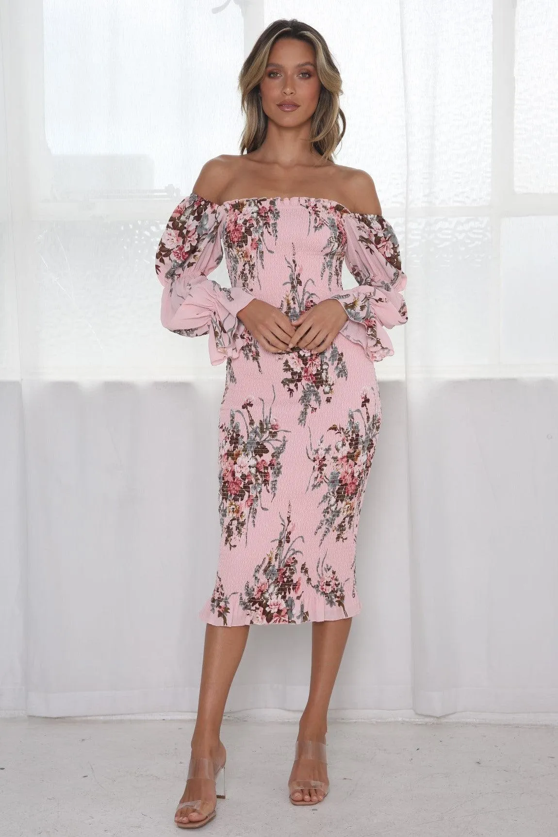 Imogen Long Sleeve Dress - Pink Floral