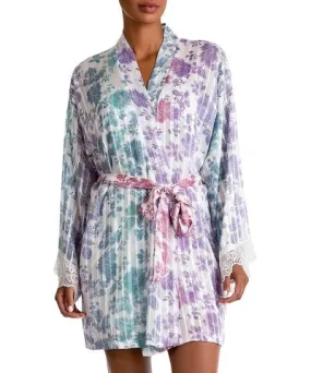 In Bloom By Jonquil Womens Nightwear Lace Trim Short Robe