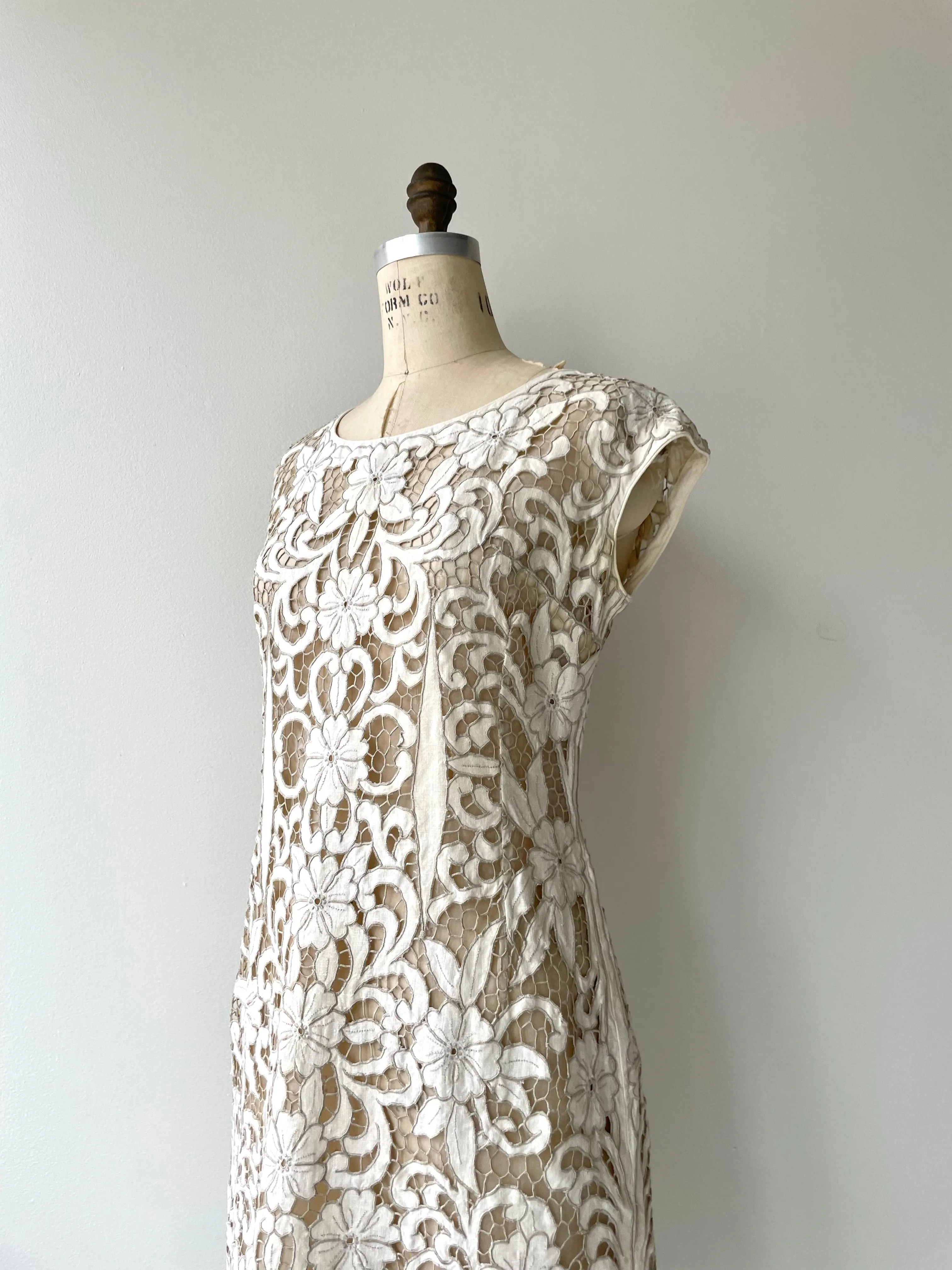 Irish Linen Cutout Dress | 1960s