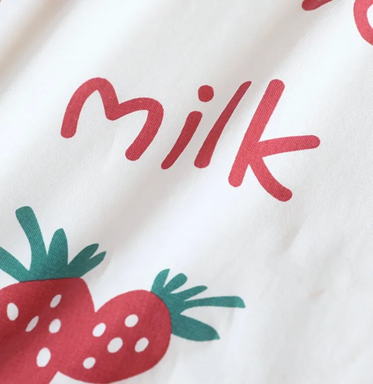 Japanese cute “Strawberry Milk” pajamas BY4170