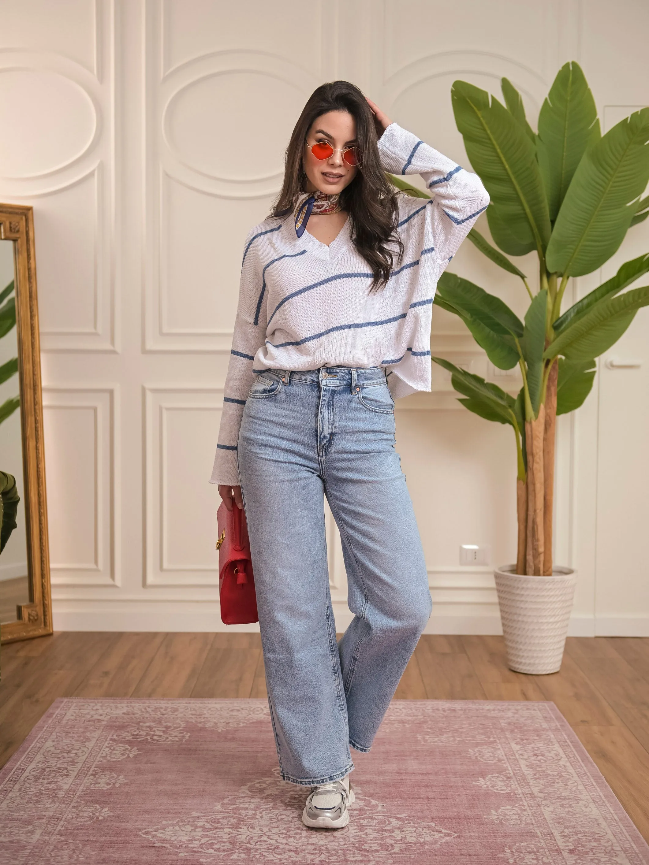 Jeans Palazzo Denim Chiaro