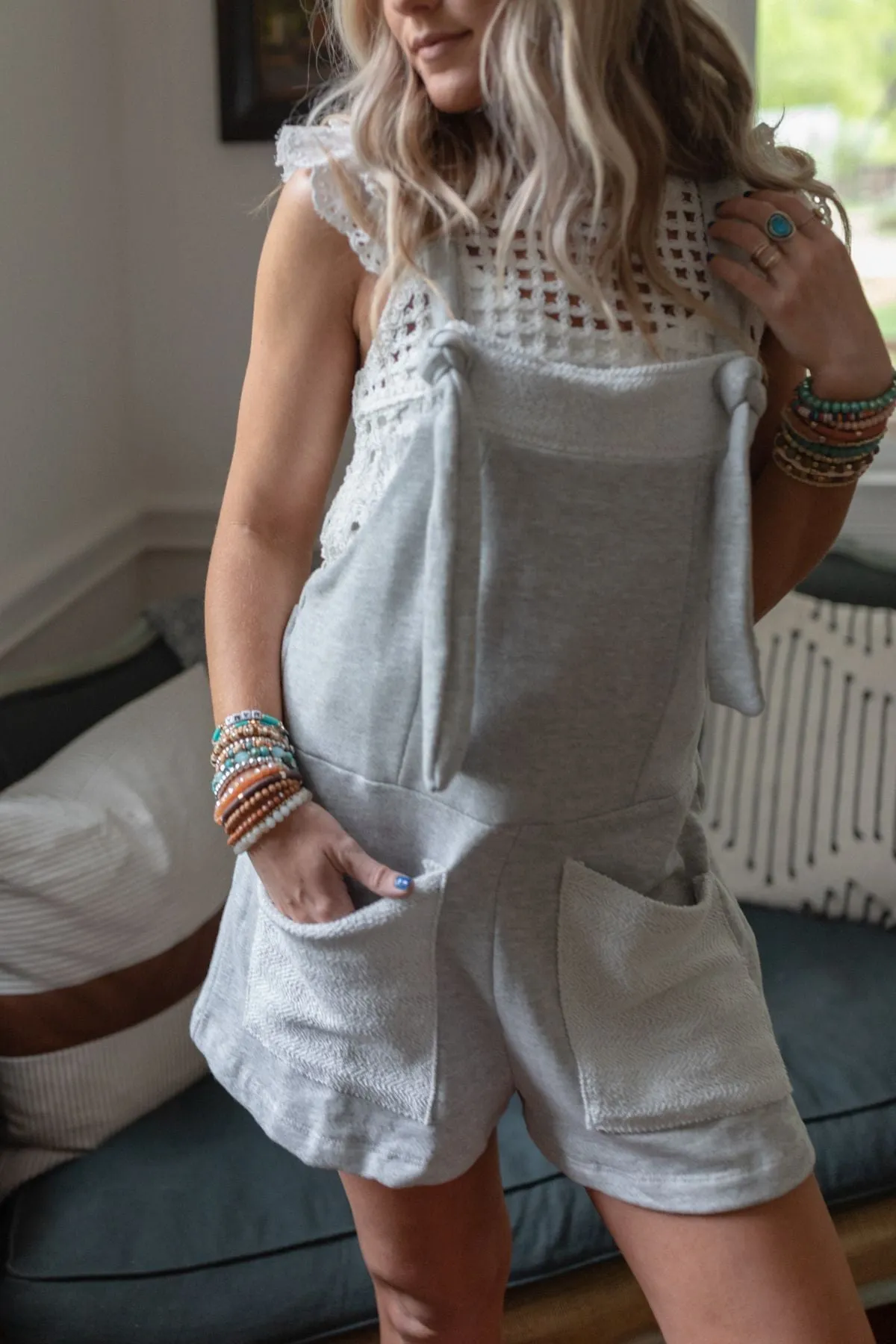 Jodi Romper - Light Gray