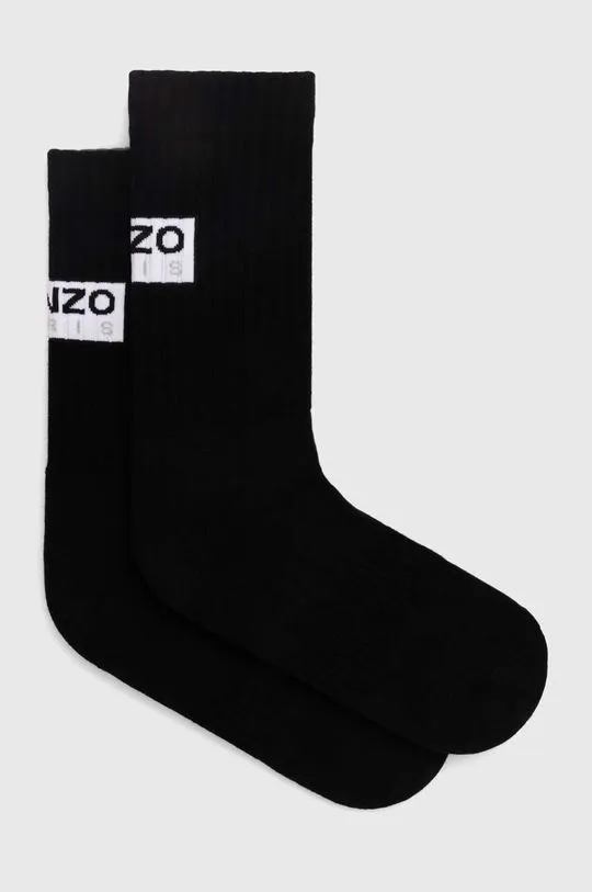 Kenzo socks Sports Cable Socks men's black color FE68SU131KSB.99J