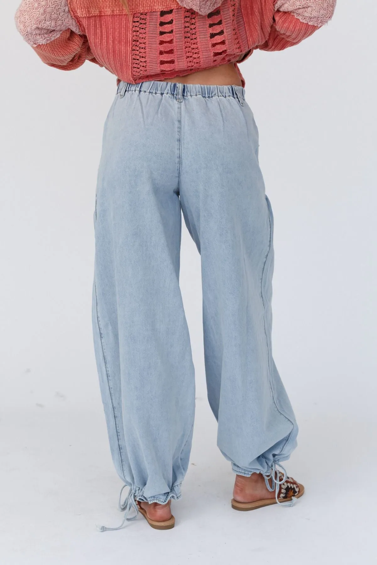 Lets Jet Set Wide Leg Pants - Light Denim