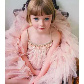 Little Princess Feathers And Ruffles Dress - Limited Edition - Priority Shipping