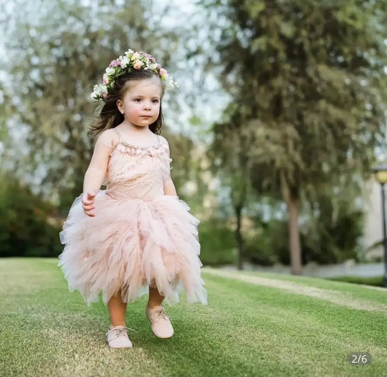 Little Princess Feathers And Ruffles Dress - Limited Edition - Priority Shipping