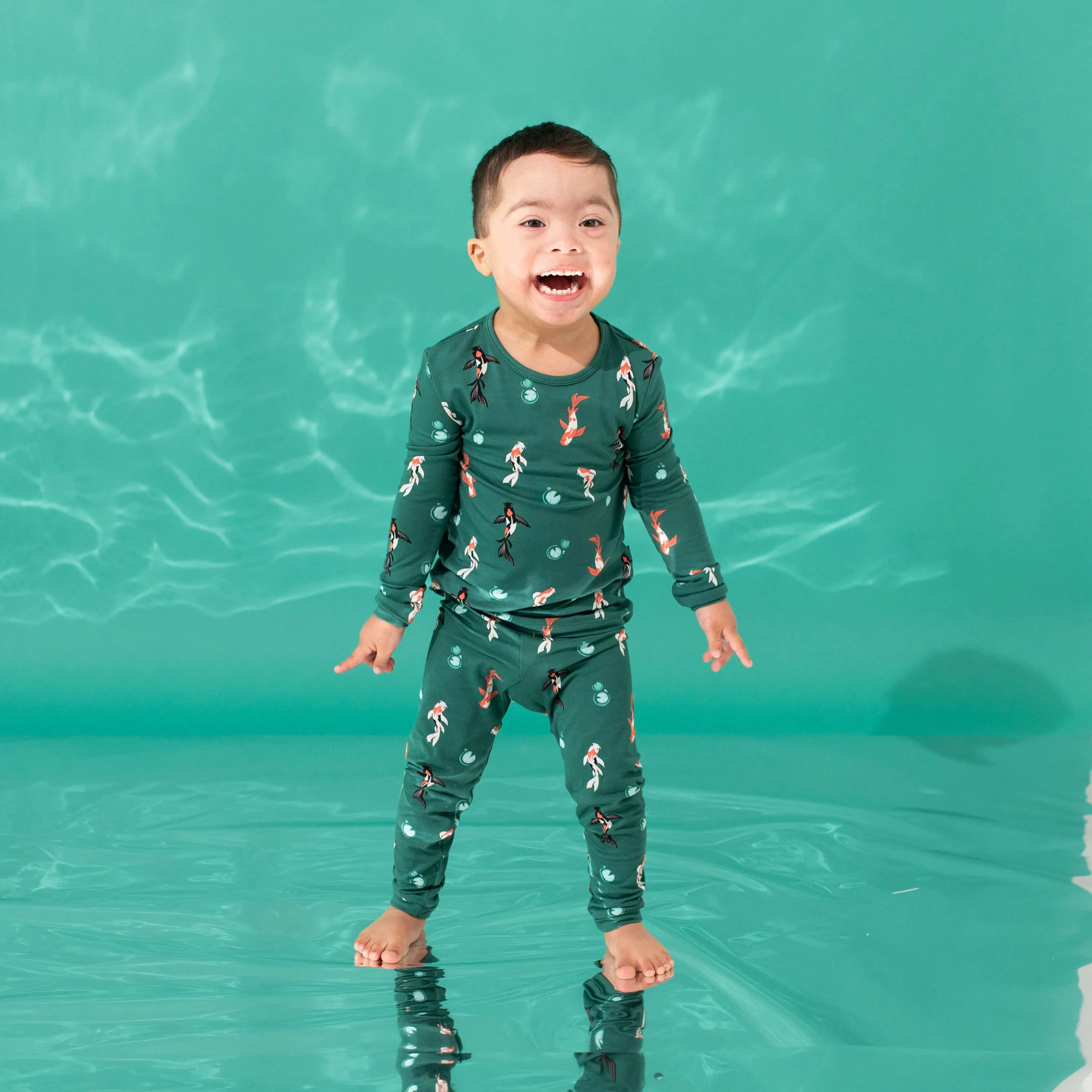 Long Sleeve Pajamas in Koi