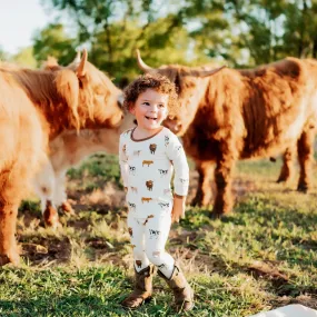 Long Sleeve Pajamas in Moo