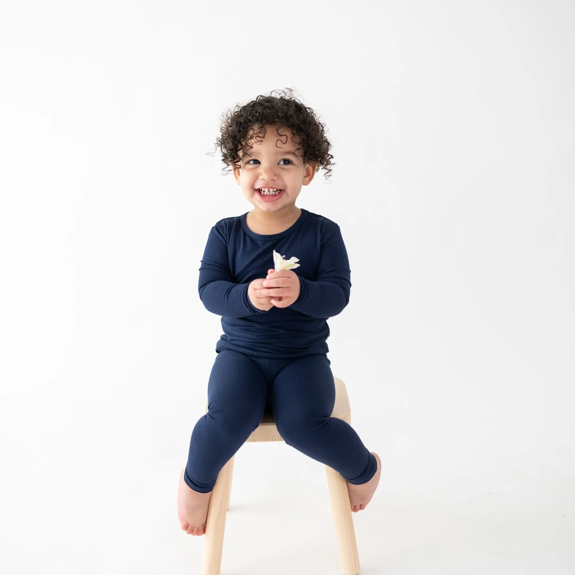 Long Sleeve Pajamas in Navy