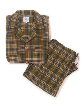 Madras Pajamas - Olive/Blue/Yellow